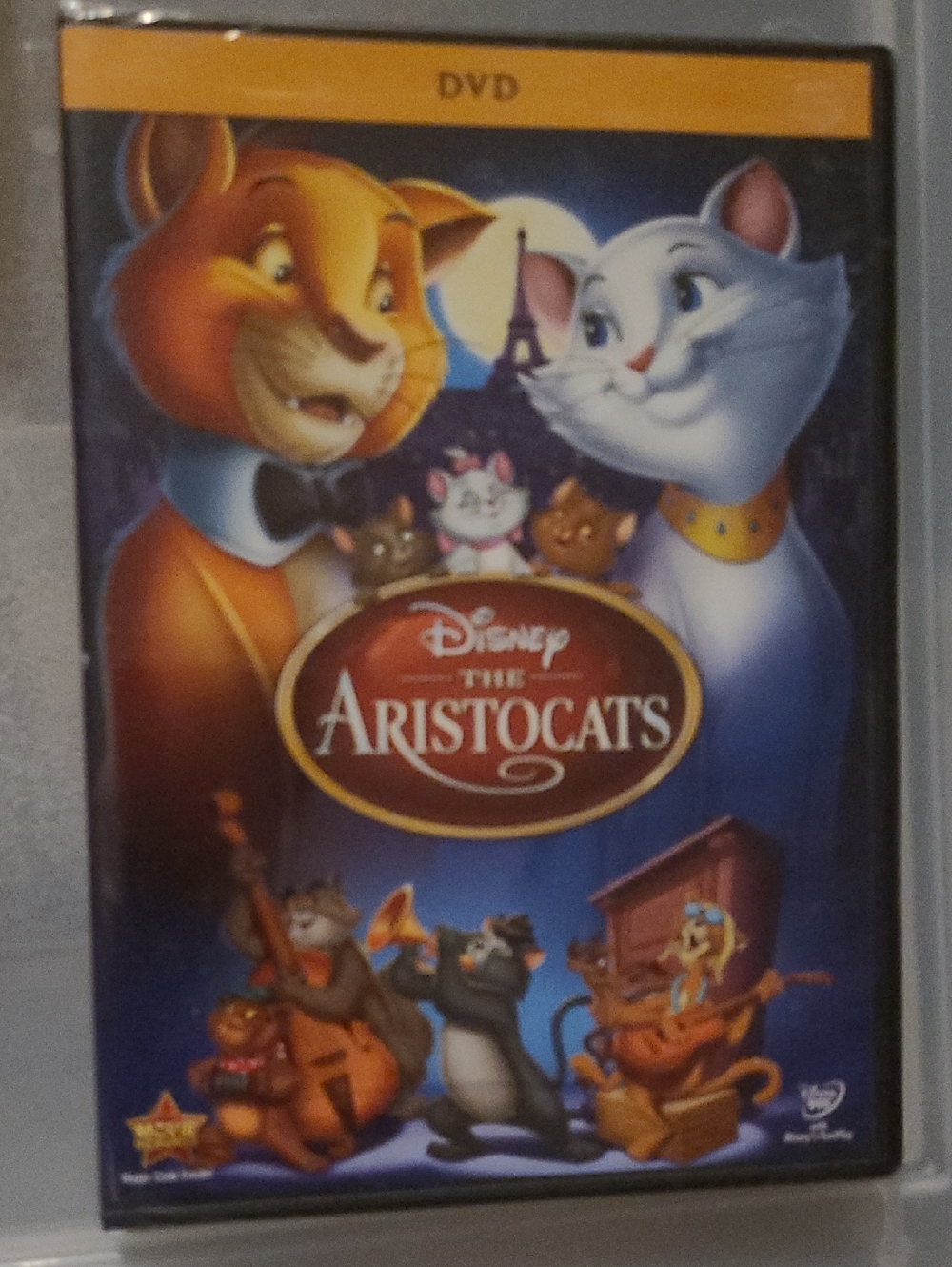Disney The Aristocats Cat Poster - Blue, White, Orange